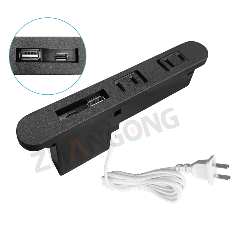 圆边两位日规带防尘盖+USB+TYPEC