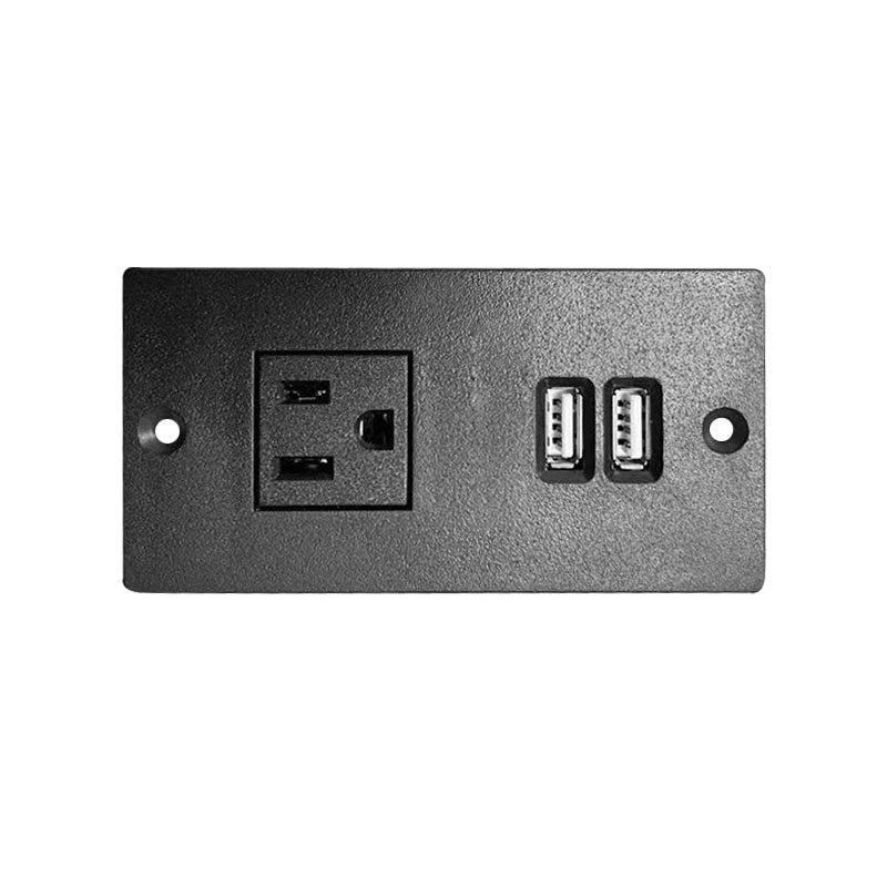 一位美标+双USB 黑色