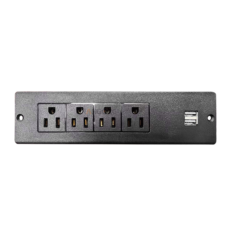 4位美标+双USB 黑色