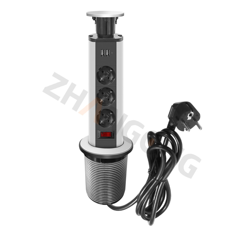 直径80三位欧标带双USB+开关