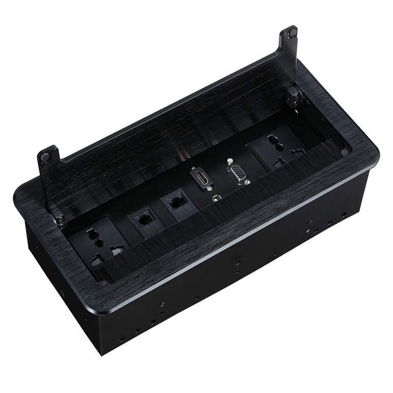 黑色毛刷式大圆边2万用+网口+电话+HDMI+VGA+USB传输