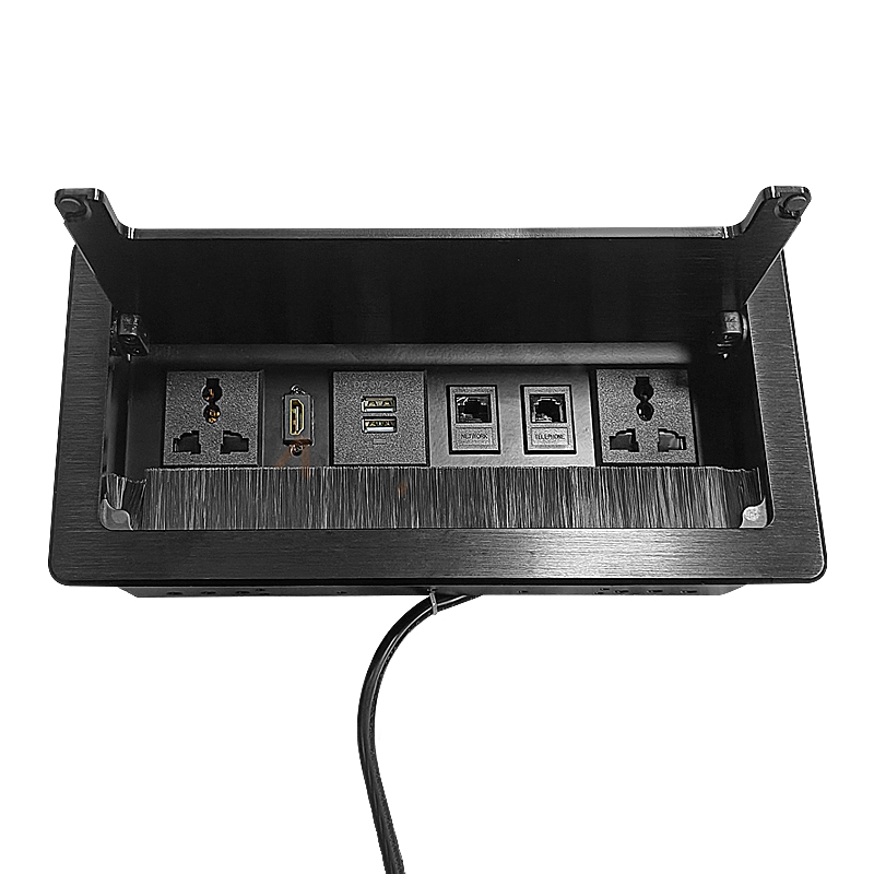 黑色毛刷式大圆边2万用+双USB电源+网口+电话+HDMI
