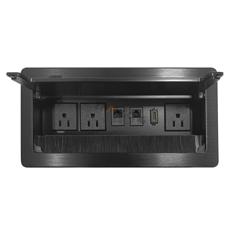 黑色毛刷式大圆边3美标+2网口+HDMI