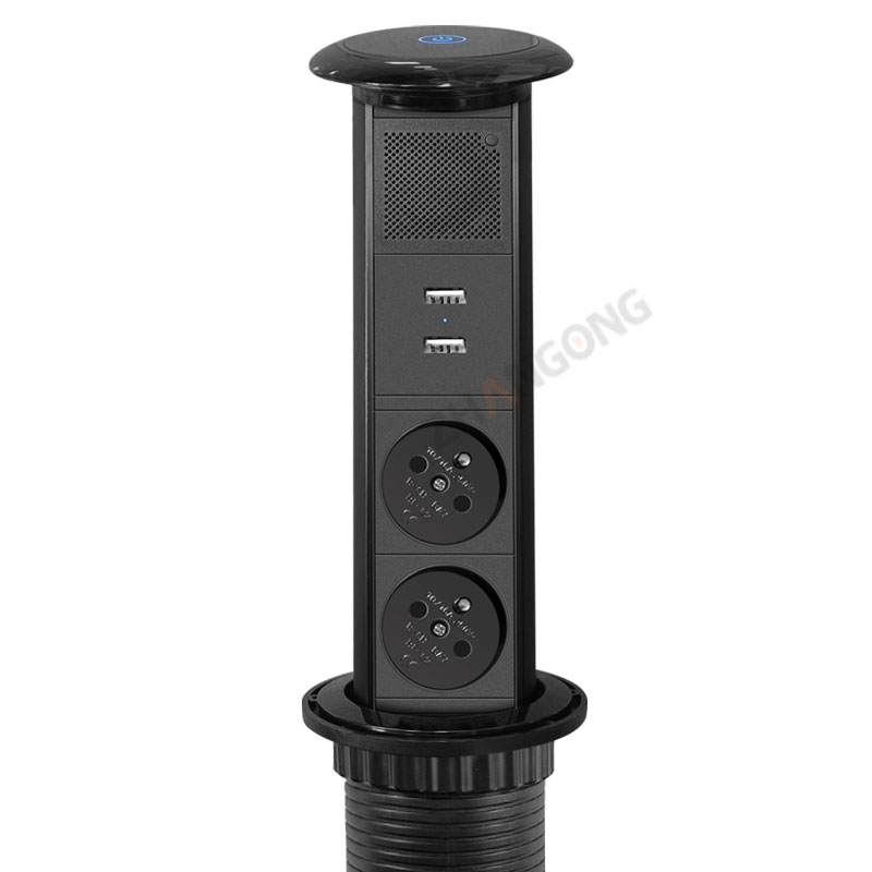 直径65电动升降二位法规+双USB+蓝牙音响+无线充