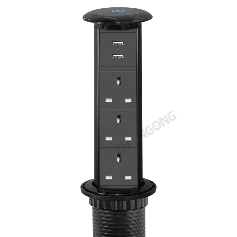 直径65电动升降三位英规+双USB+无线充