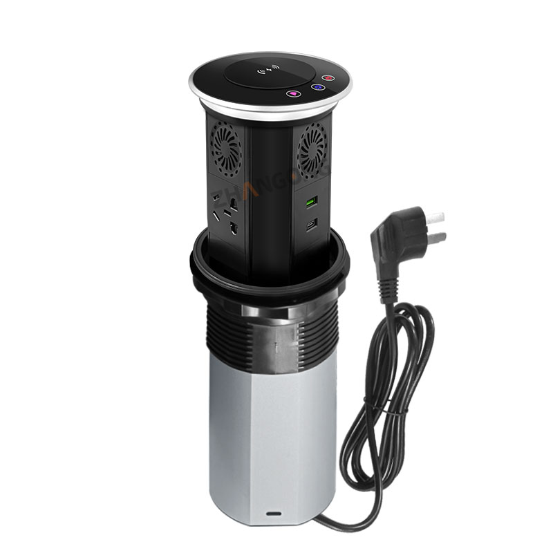 电动升降直径110五孔国标+USB+TYPE C 无线充