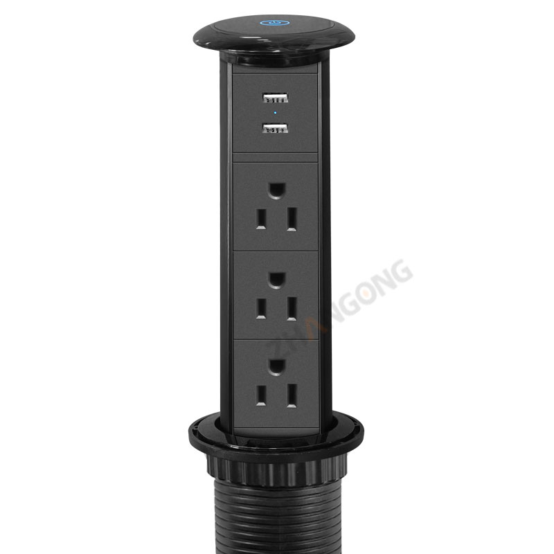 直径65电动升降三位美规+双USB+无线充